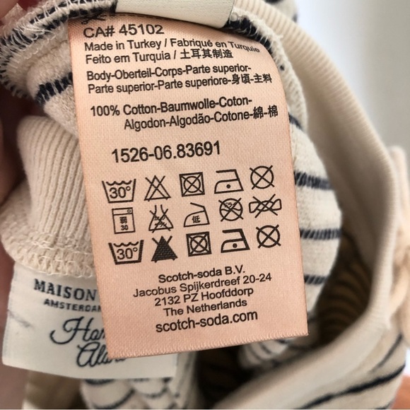 Maison Scotch Home Alone Terry Sweatpants Thin Stripes 2 Medium - Picture 4 of 7